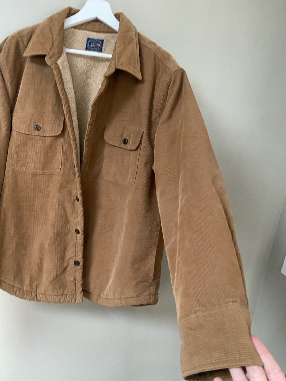 J. CREW SHERPA LINED CORDUROY CHORE JACKET size large - Picture 4 of 8